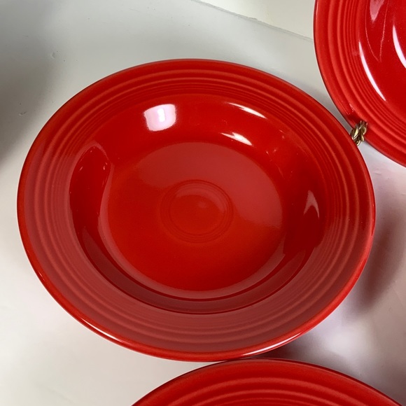 Fiesta Rimmed Soup Bowls Scarlet Fiestaware Salad Pasta 13 1/4 oz. Set 4 NOS #N1 - Picture 3 of 8